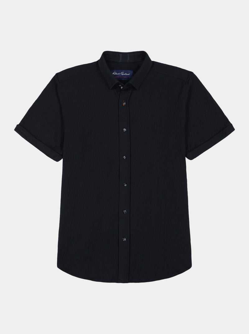 Robert Graham Hammond Short Sleeve Knit Shirt Black | 48239QPGB