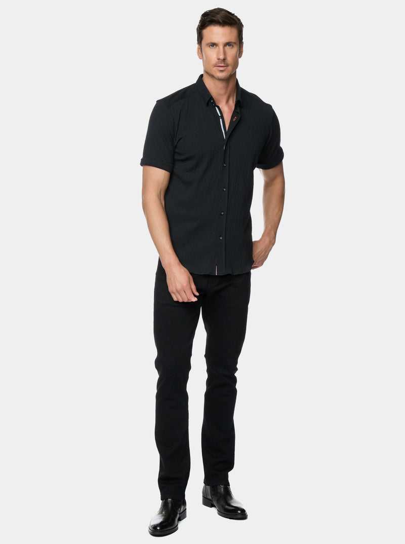 Robert Graham Hammond Short Sleeve Knit Shirt Black | 48239QPGB