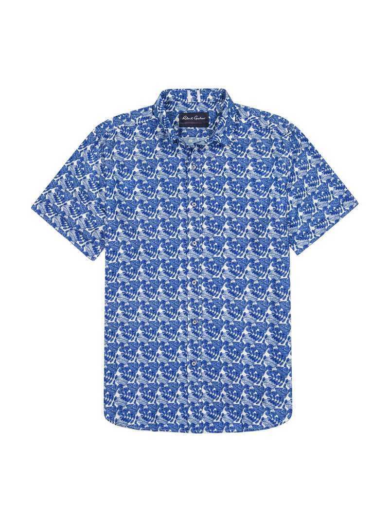 Robert Graham Henrik Short Sleeve Button Down Shirt Navy | 01652WUOX