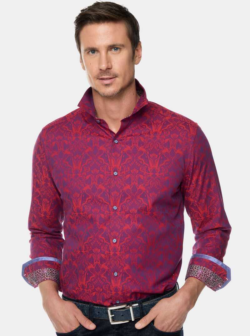 Robert Graham Highland Long Sleeve Button Down Shirt Berry | 31520AGQZ