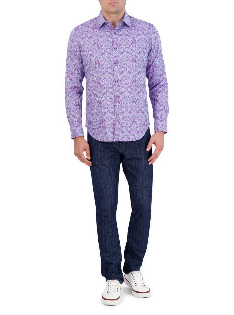 Robert Graham Highland Long Sleeve Button Down Shirt Lilac | 97841TQPY