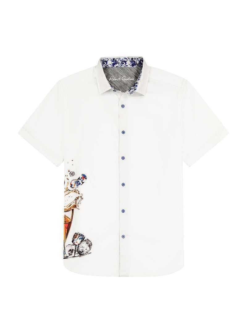 Robert Graham Ice & Dice Short Sleeve Button Down Shirt Tall White | 20194OJHE