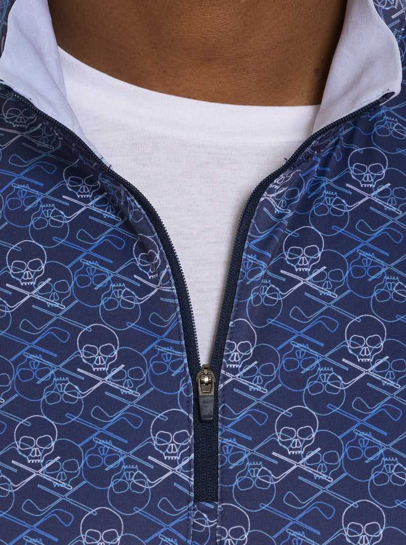 Robert Graham Iron Skull Long Sleeve Knit Navy | 74169ZDQA