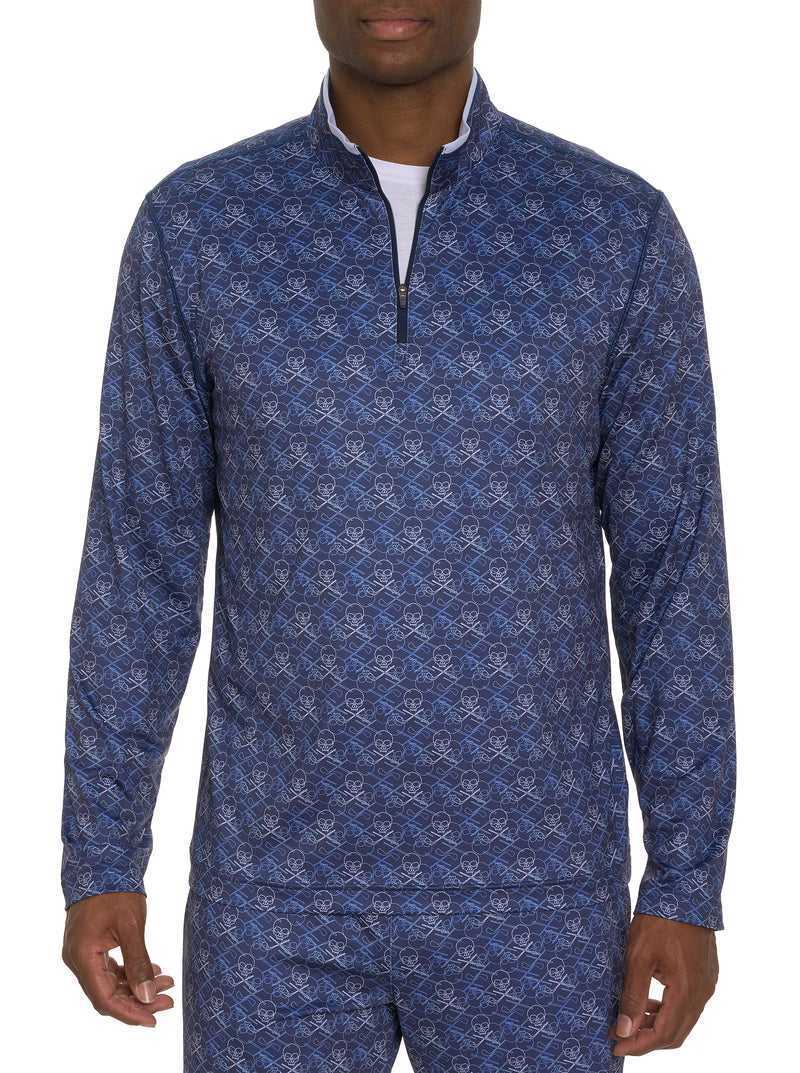 Robert Graham Iron Skull Long Sleeve Knit Navy | 74169ZDQA