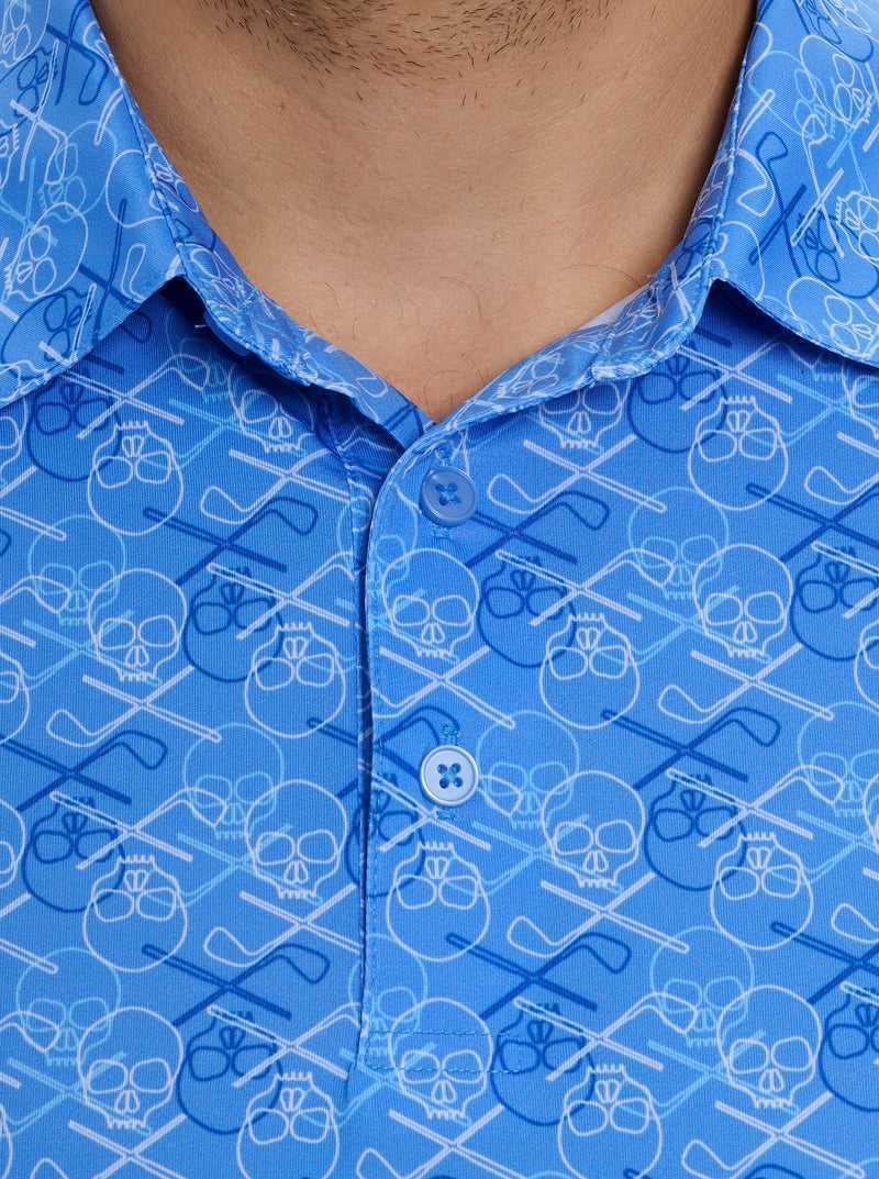 Robert Graham Iron Skull Performance Polo Periwinkle | 95704CUWI