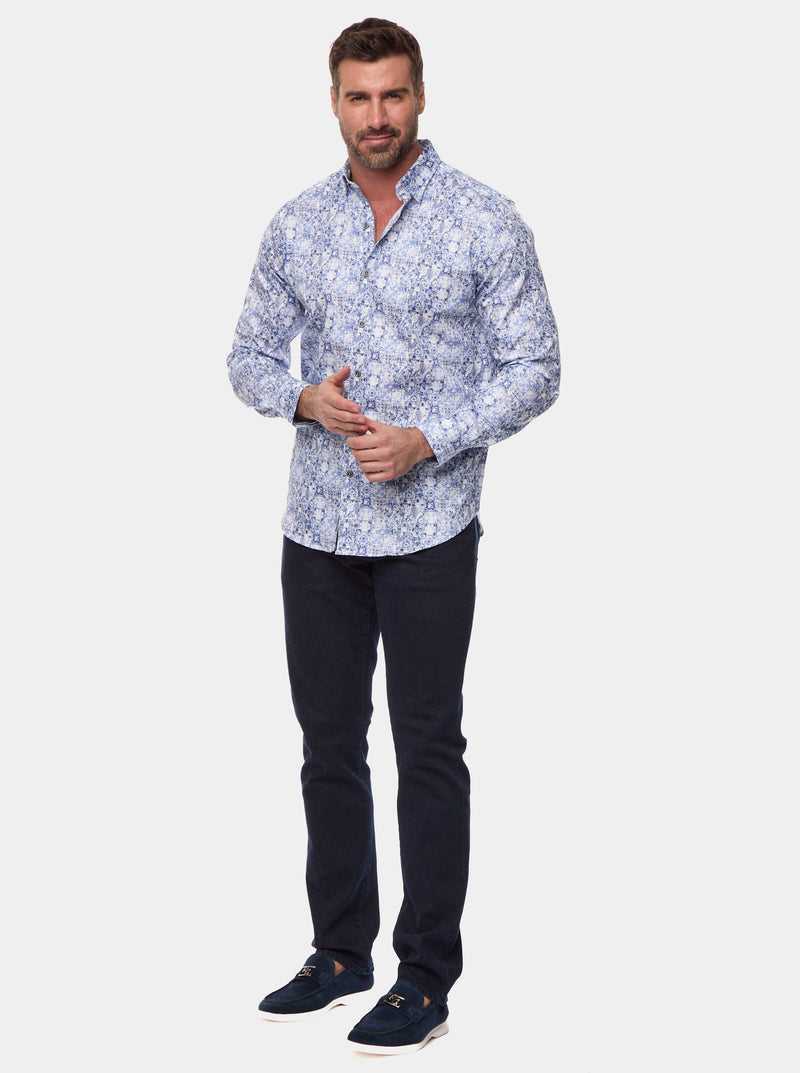 Robert Graham Kano Long Sleeve Button Down Shirt Blue | 09631DPBV