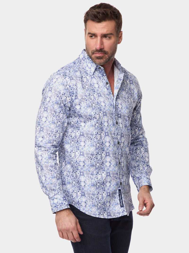 Robert Graham Kano Long Sleeve Button Down Shirt Blue | 09631DPBV