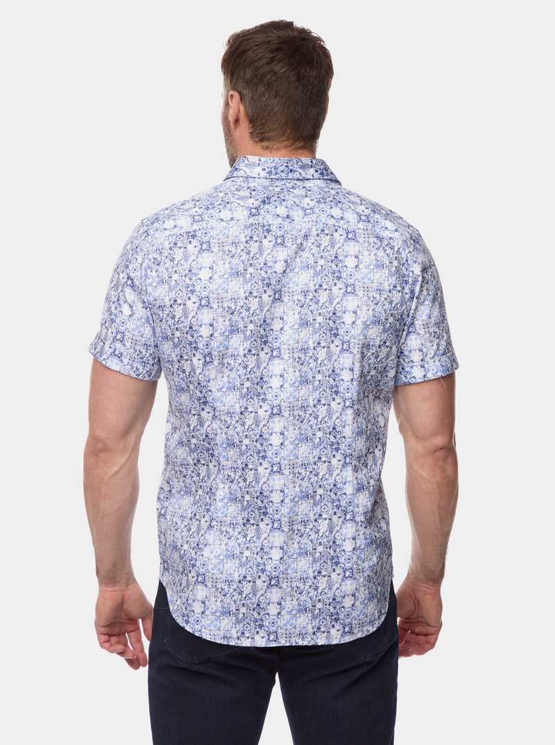 Robert Graham Kano Short Sleeve Button Down Shirt Blue | 81625EWKA