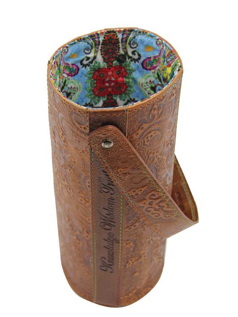 Robert Graham Leather Wine Bottle Carrier Tan | 95260AVIN