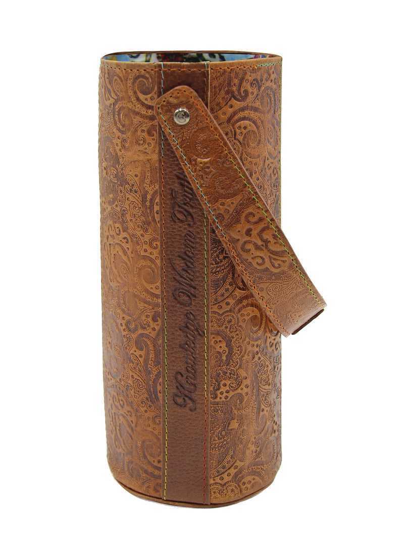 Robert Graham Leather Wine Bottle Carrier Tan | 95260AVIN