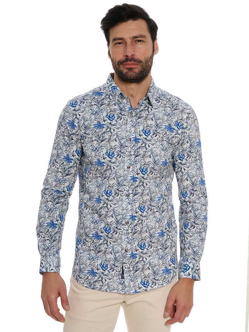 Robert Graham Leif Long Sleeve Knit Shirt Blue | 57614JDCQ