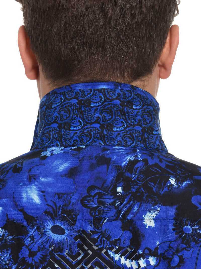 Robert Graham Limited Edition Blue Universe Short Sleeve Button Down Shirt Multi | 75316XIDG