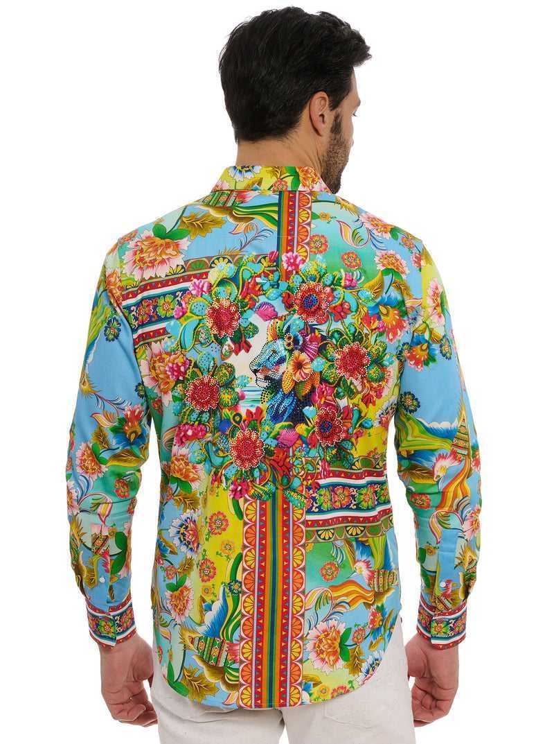 Robert Graham Limited Edition Hidden Lion Long Sleeve Button Down Shirt Multi | 64312KPIA