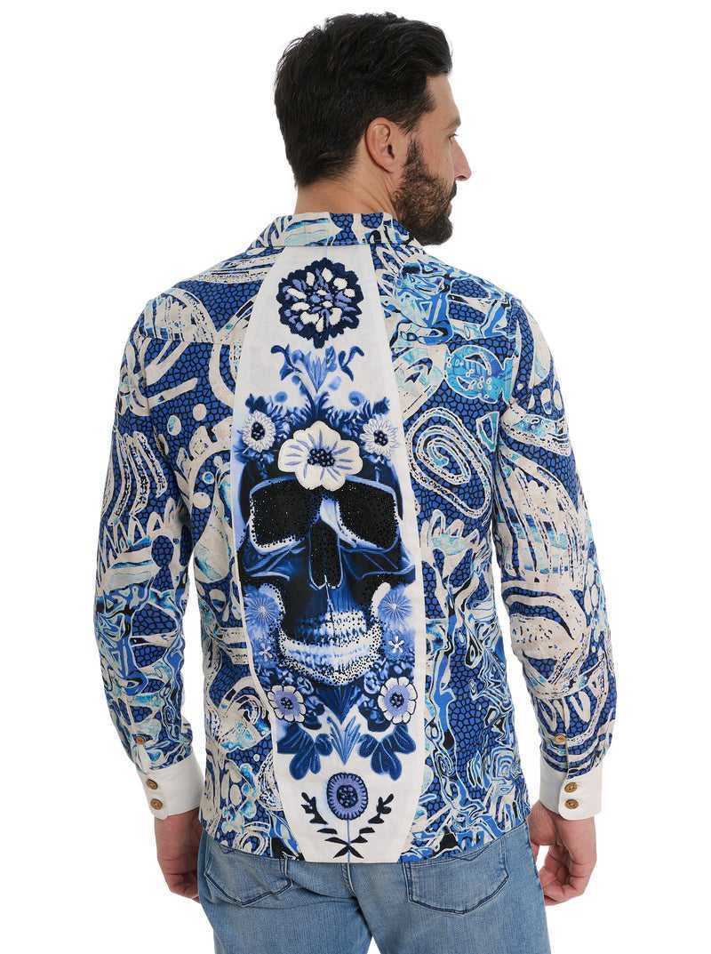 Robert Graham Limited Edition Surfin Skull Jacket Blue | 94083KVEN