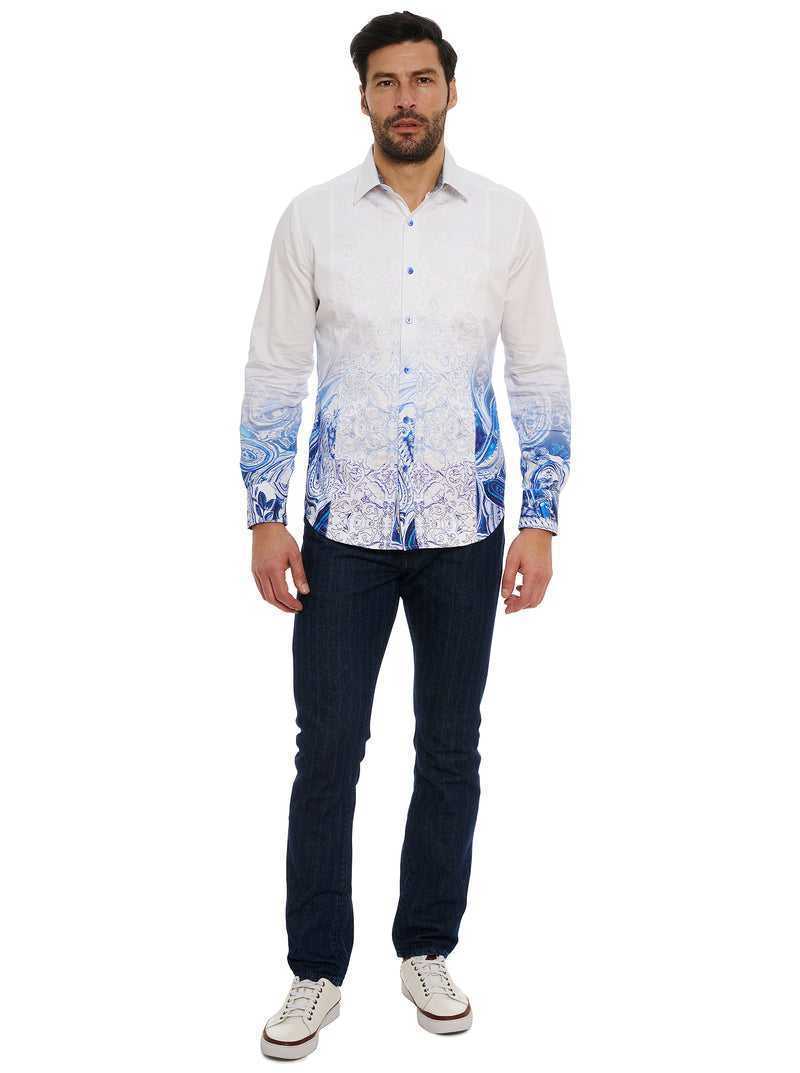 Robert Graham Limited Edition The Dorce Long Sleeve Button Down Shirt Big Blue | 76203TJRS