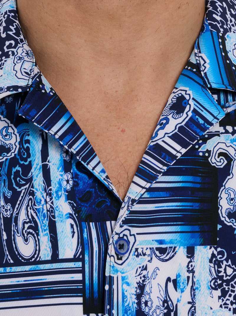 Robert Graham Makua Short Sleeve Button Down Shirt Navy | 57196AEOD