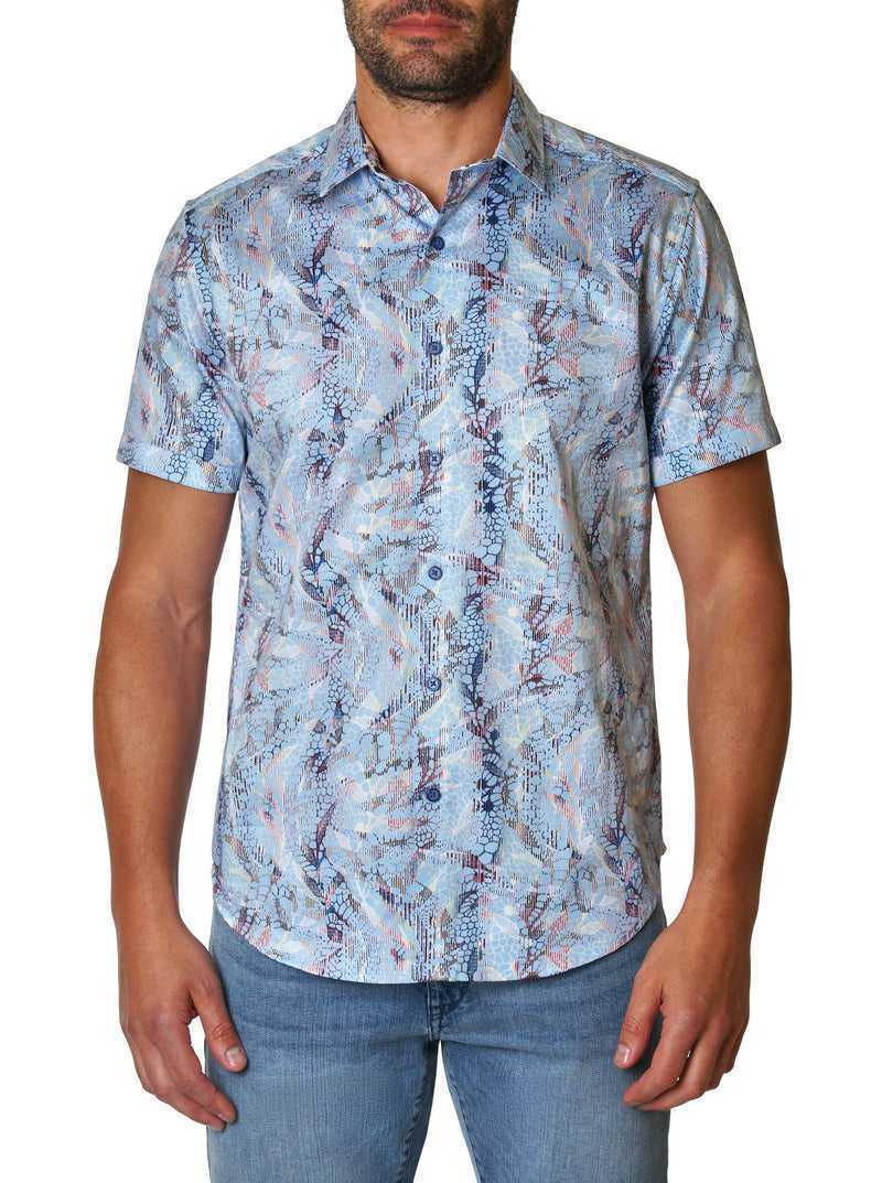 Robert Graham Mckay Short Sleeve Woven Shirt Blue | 45293NBEY