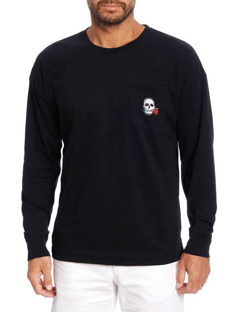 Robert Graham Miami Long Sleeve T-shirt Black | 09348DLCE