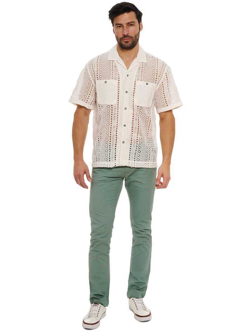 Robert Graham Milanese Short Sleeve Button Down Shirt White | 26478XFPA