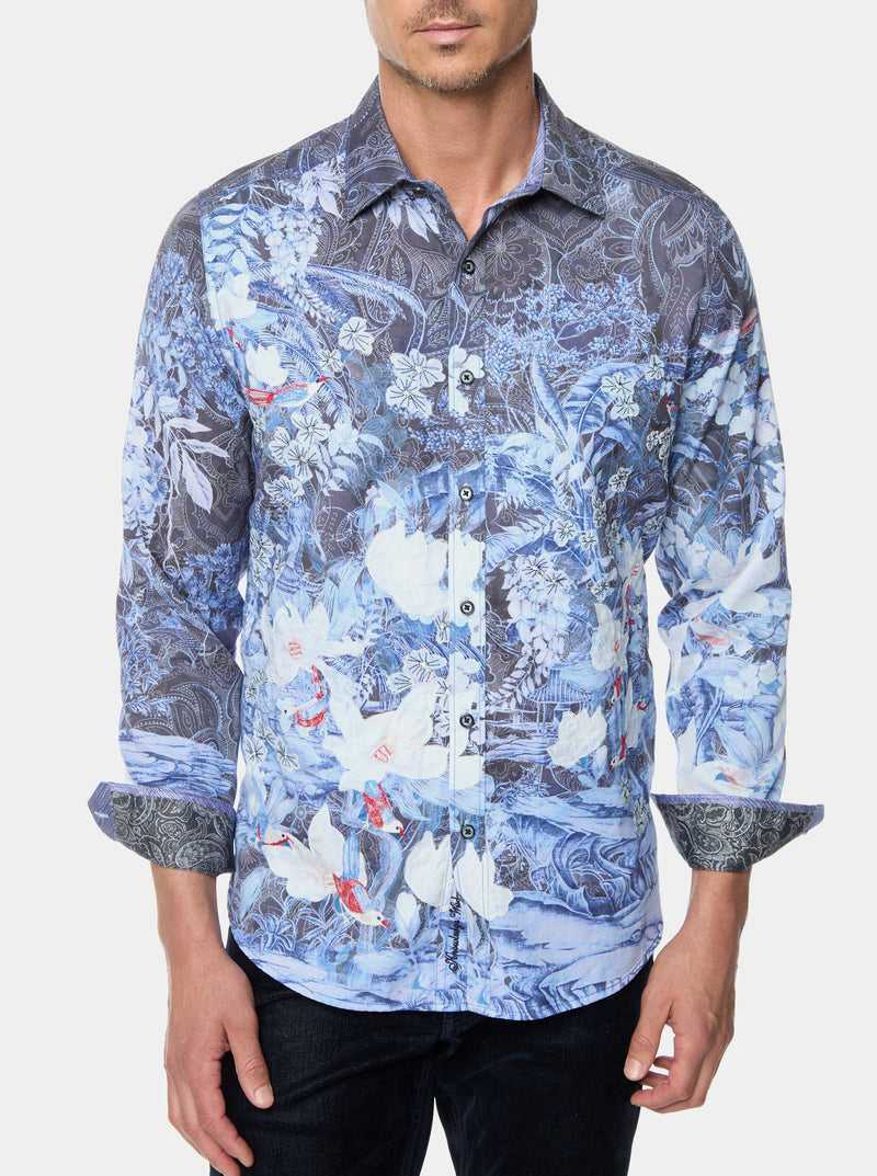 Robert Graham Nadine Long Sleeve Button Down Shirt Indigo | 65014UMNB