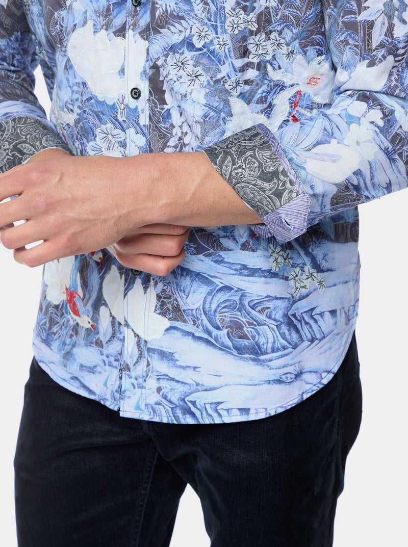 Robert Graham Nadine Long Sleeve Button Down Shirt Indigo | 65014UMNB