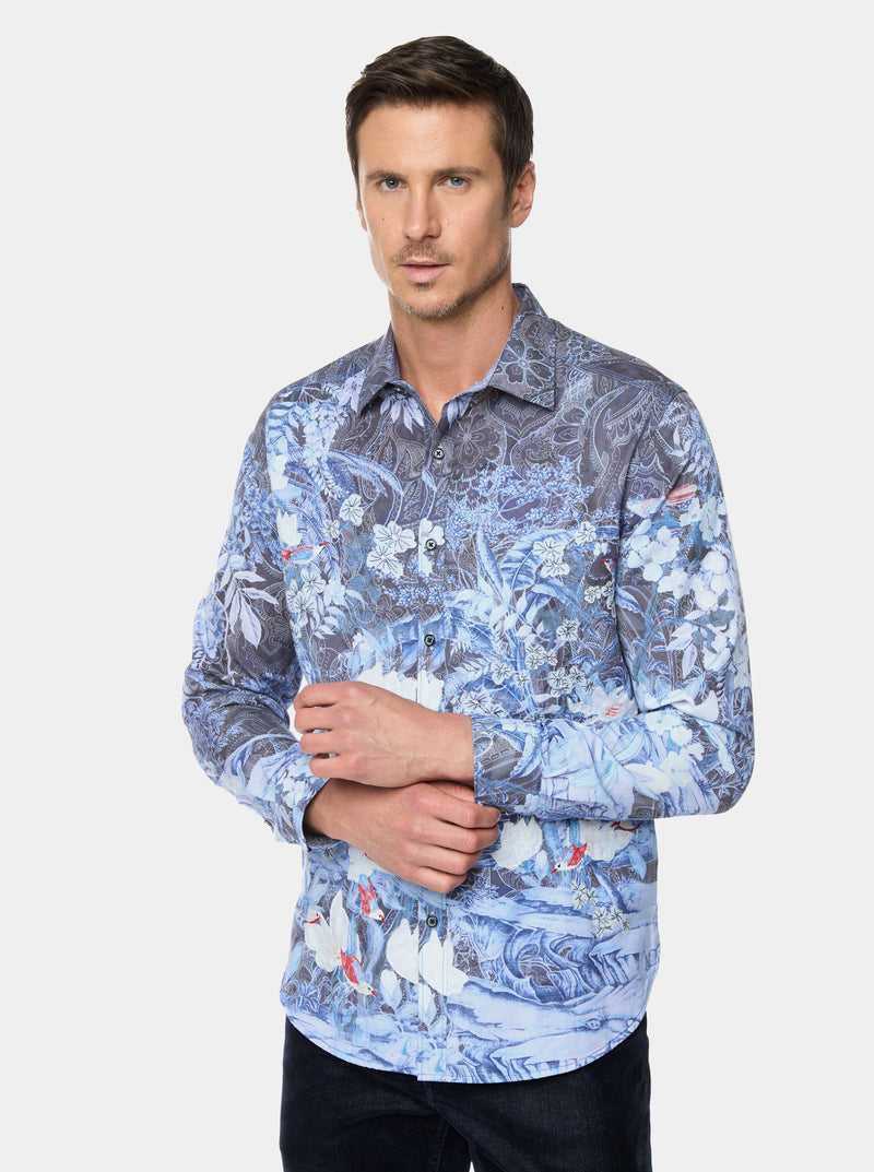 Robert Graham Nadine Long Sleeve Button Down Shirt Indigo | 65014UMNB