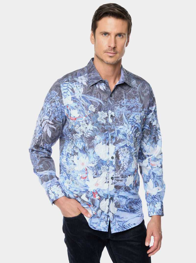 Robert Graham Nadine Long Sleeve Button Down Shirt Indigo | 65014UMNB