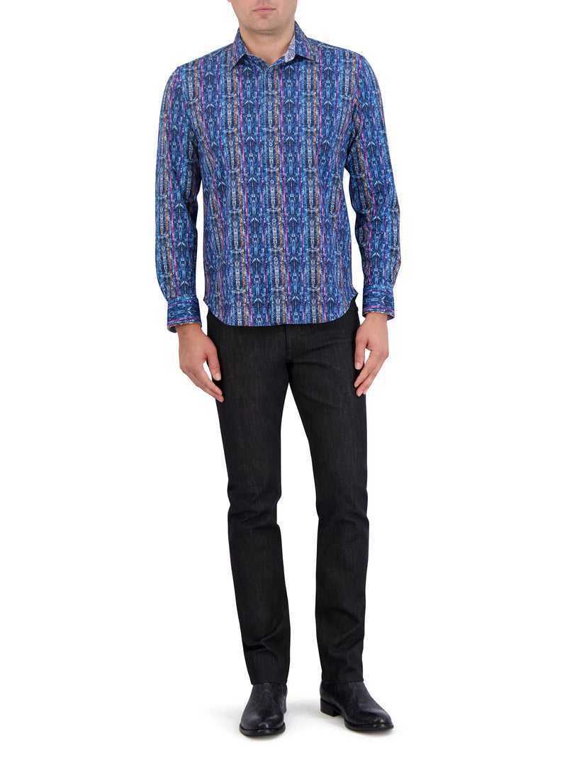 Robert Graham Oasis Motion Long Sleeve Knit Shirt Multi | 40679RWPB