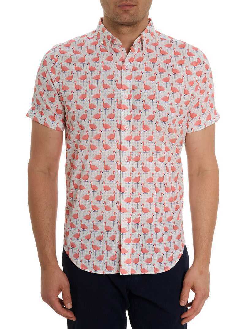 Robert Graham Polka Flamingo Short Sleeve Button Down Shirt Multi | 73694JEWU