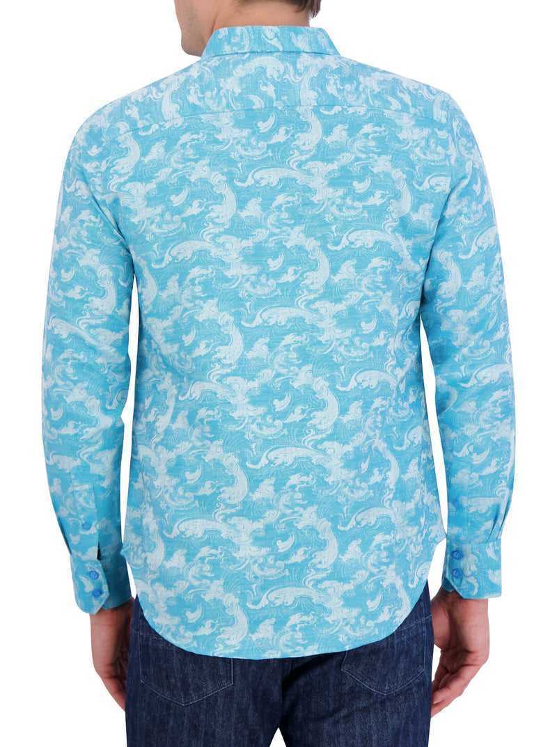 Robert Graham Poseidon Long Sleeve Button Down Shirt Turquoise | 86534VKGS