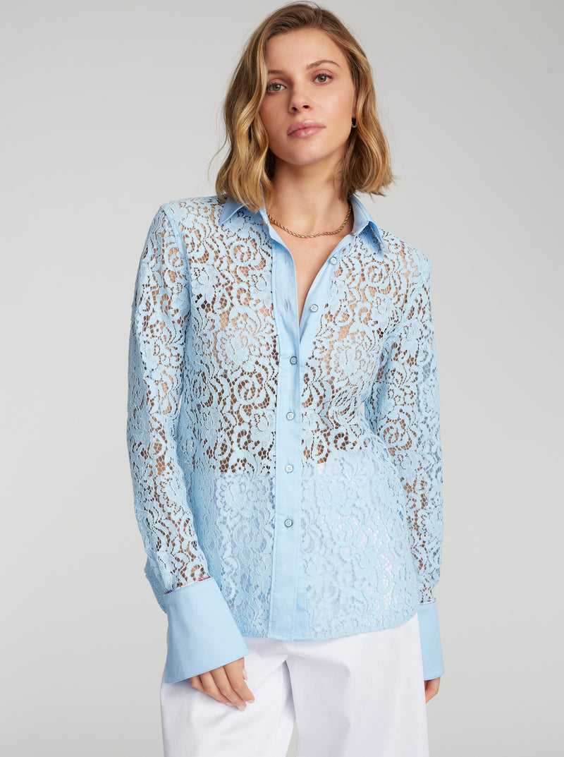 Robert Graham Priscilla Shirt Light Blue | 59701ADLZ