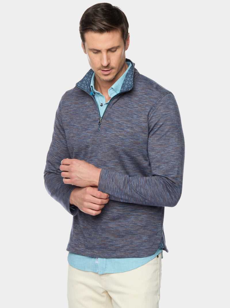 Robert Graham Remo Long Sleeve Knit 1/4 Zip Dark Teal | 61085NXYP