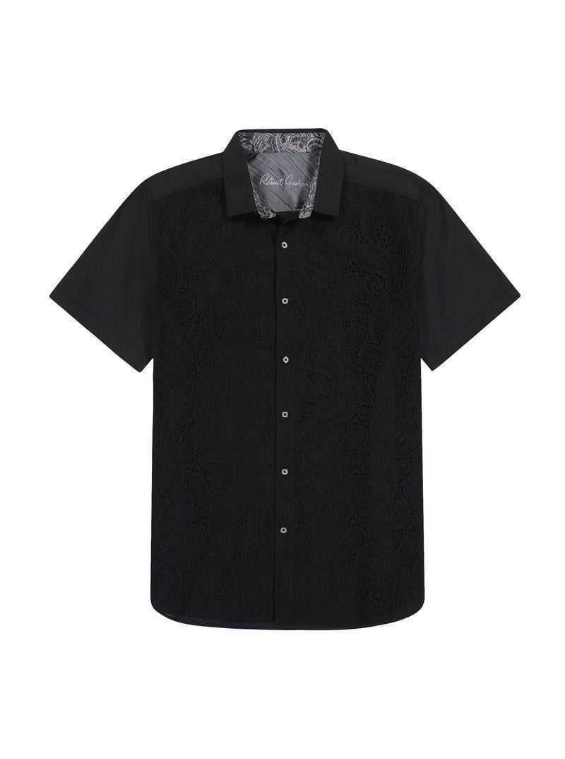 Robert Graham Sforza Short Sleeve Button Down Shirt Black | 36157IJYF