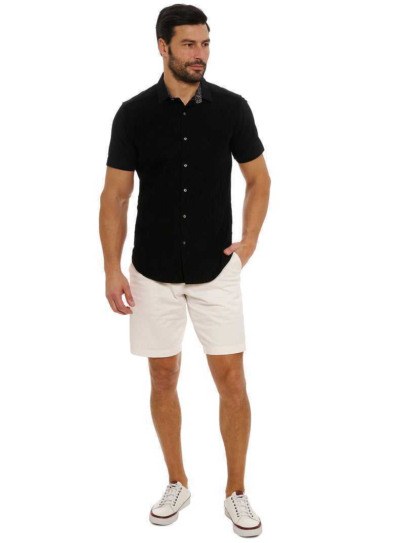 Robert Graham Sforza Short Sleeve Button Down Shirt Black | 36157IJYF