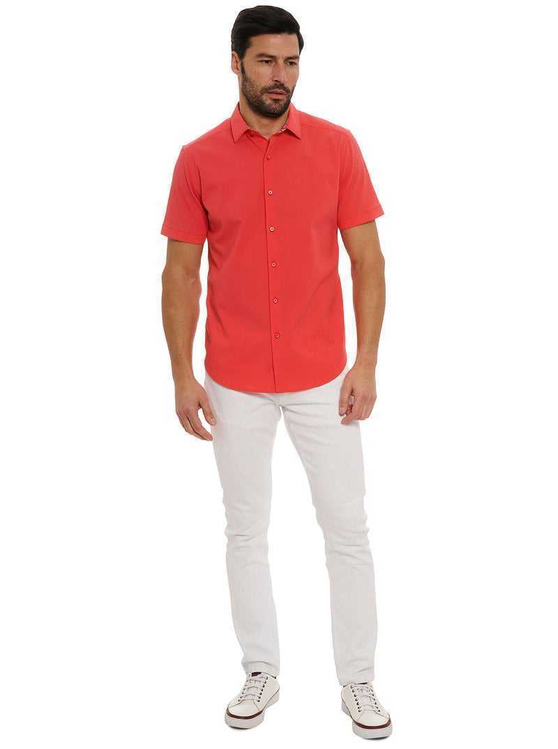 Robert Graham Shark Bite 2 Short Sleeve Button Down Shirt Coral | 54960OXZI