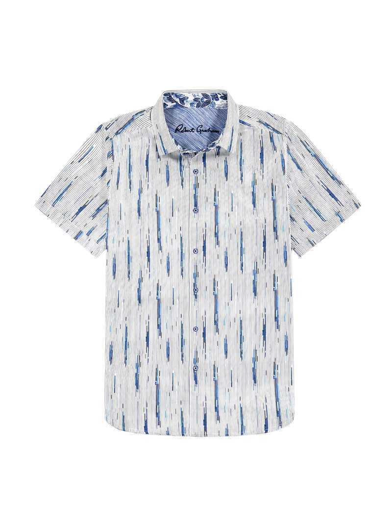 Robert Graham Shipping Lines Short Sleeve Button Down Shirt Blue | 49201MSIJ