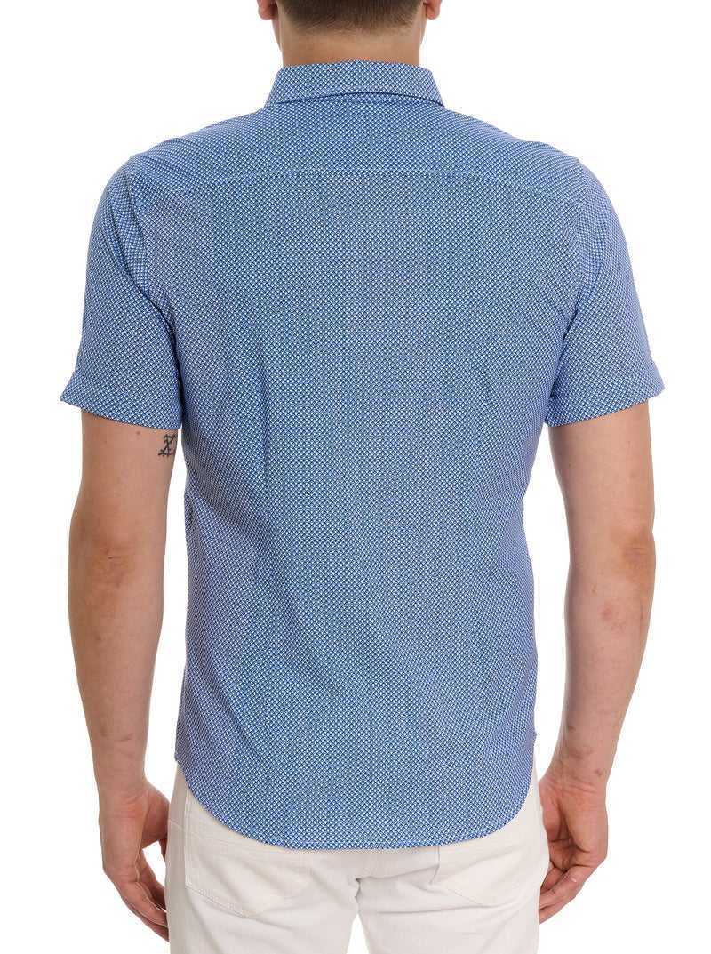 Robert Graham Shuler Motion Short Sleeve Knit Shirt Blue | 91375EWJD