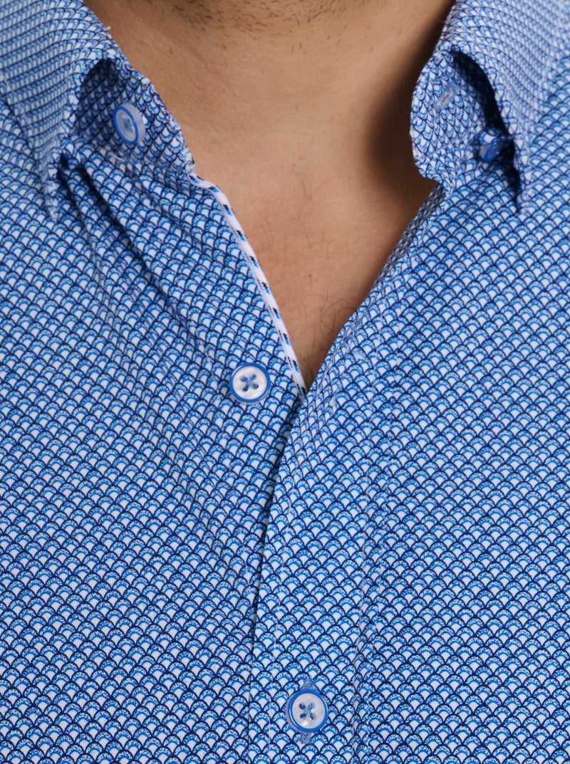 Robert Graham Shuler Motion Short Sleeve Knit Shirt Blue | 91375EWJD