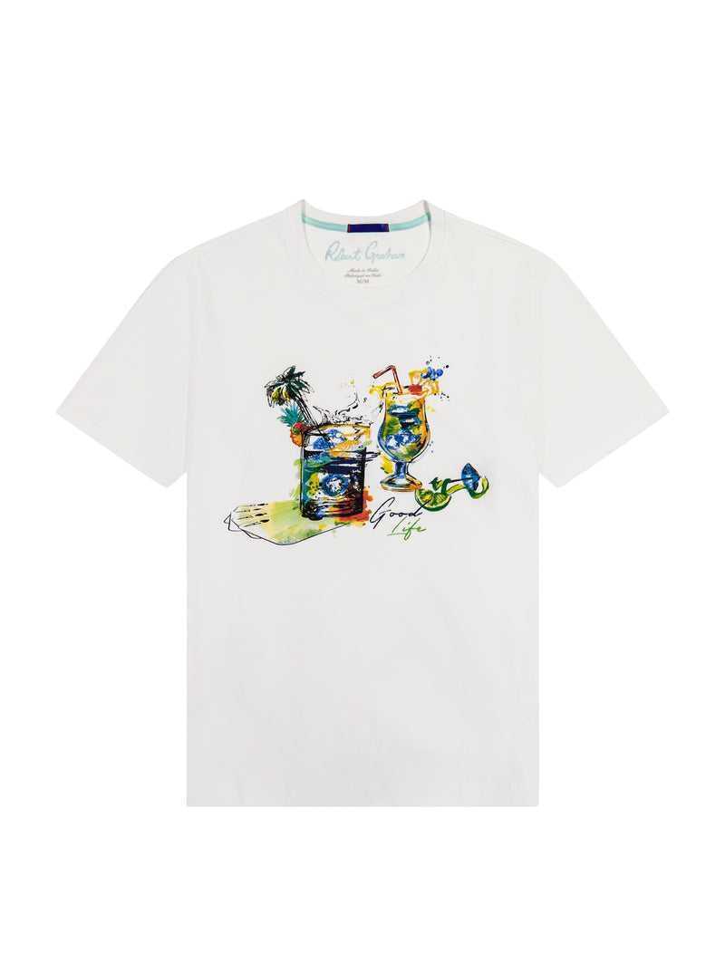 Robert Graham Sips And Spades T-shirt White | 50284CJLR