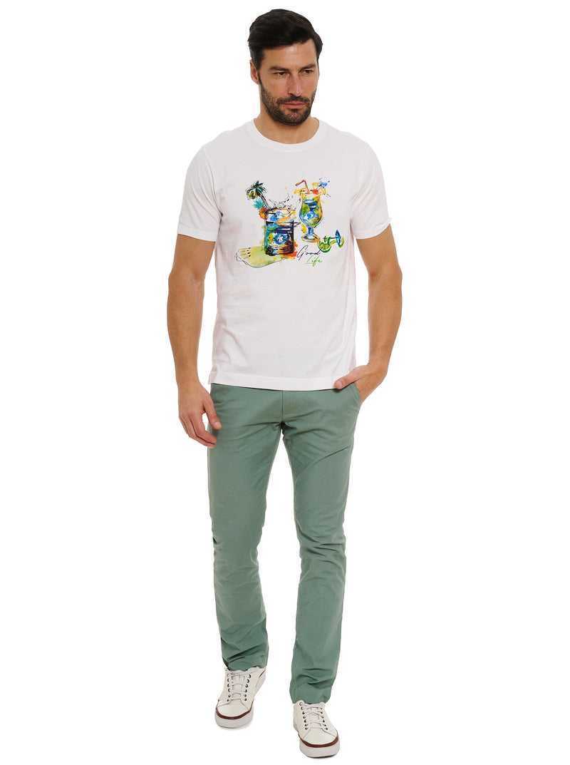 Robert Graham Sips And Spades T-shirt White | 50284CJLR