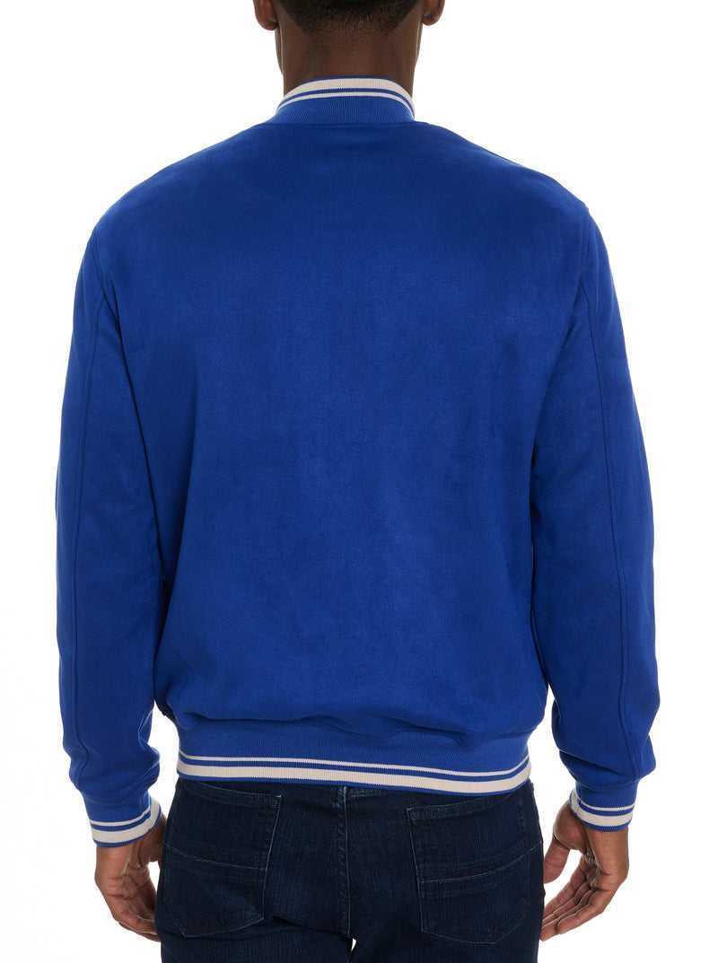 Robert Graham Suede Bomber Jacket Cobalt | 52807WGTV