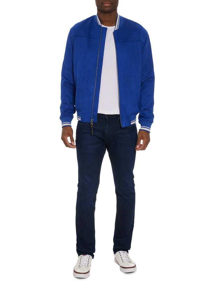 Robert Graham Suede Bomber Jacket Cobalt | 52807WGTV