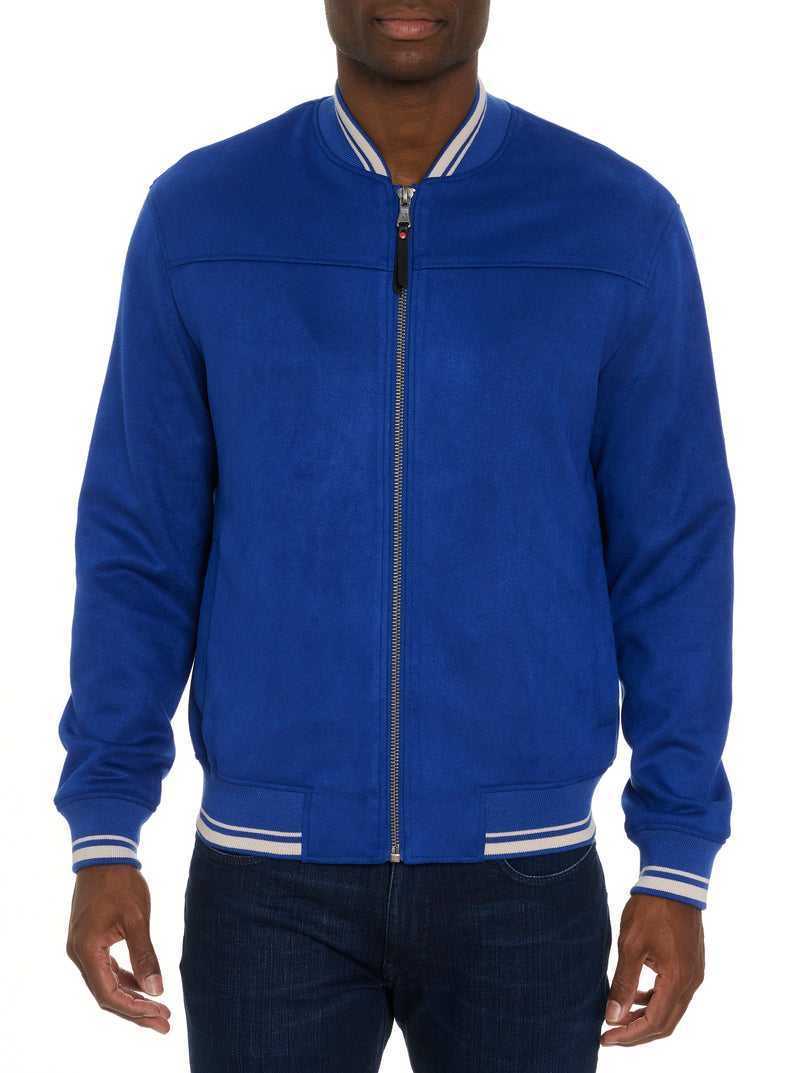 Robert Graham Suede Bomber Jacket Cobalt | 52807WGTV