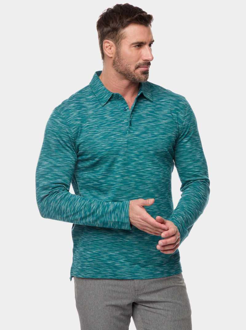 Robert Graham Thales Long Sleeve Polo Navy | 84061UZGM