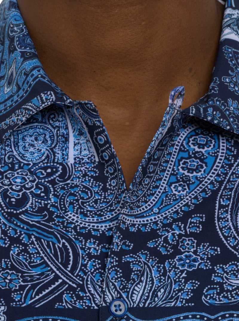 Robert Graham The Gotham Short Sleeve Button Down Shirt Navy | 90476SUIZ