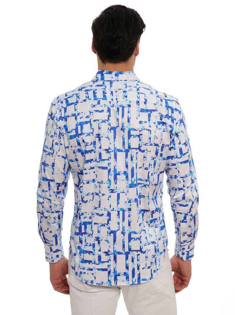 Robert Graham Triton Long Sleeve Button Down Shirt Big Blue | 49352XKGU