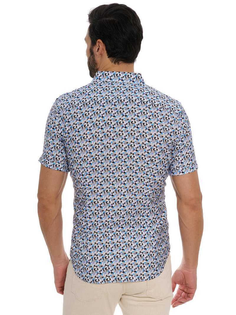 Robert Graham Vance Short Sleeve Button Down Shirt Blue | 83154DBSR