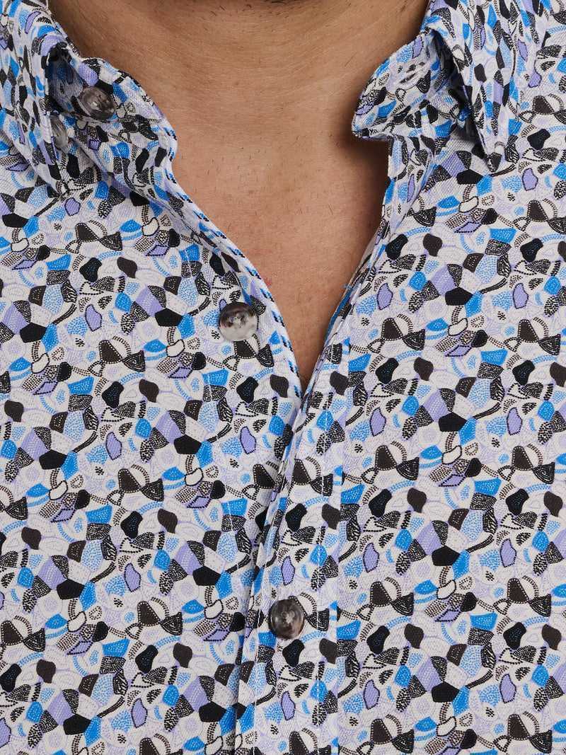 Robert Graham Vance Short Sleeve Button Down Shirt Blue | 83154DBSR