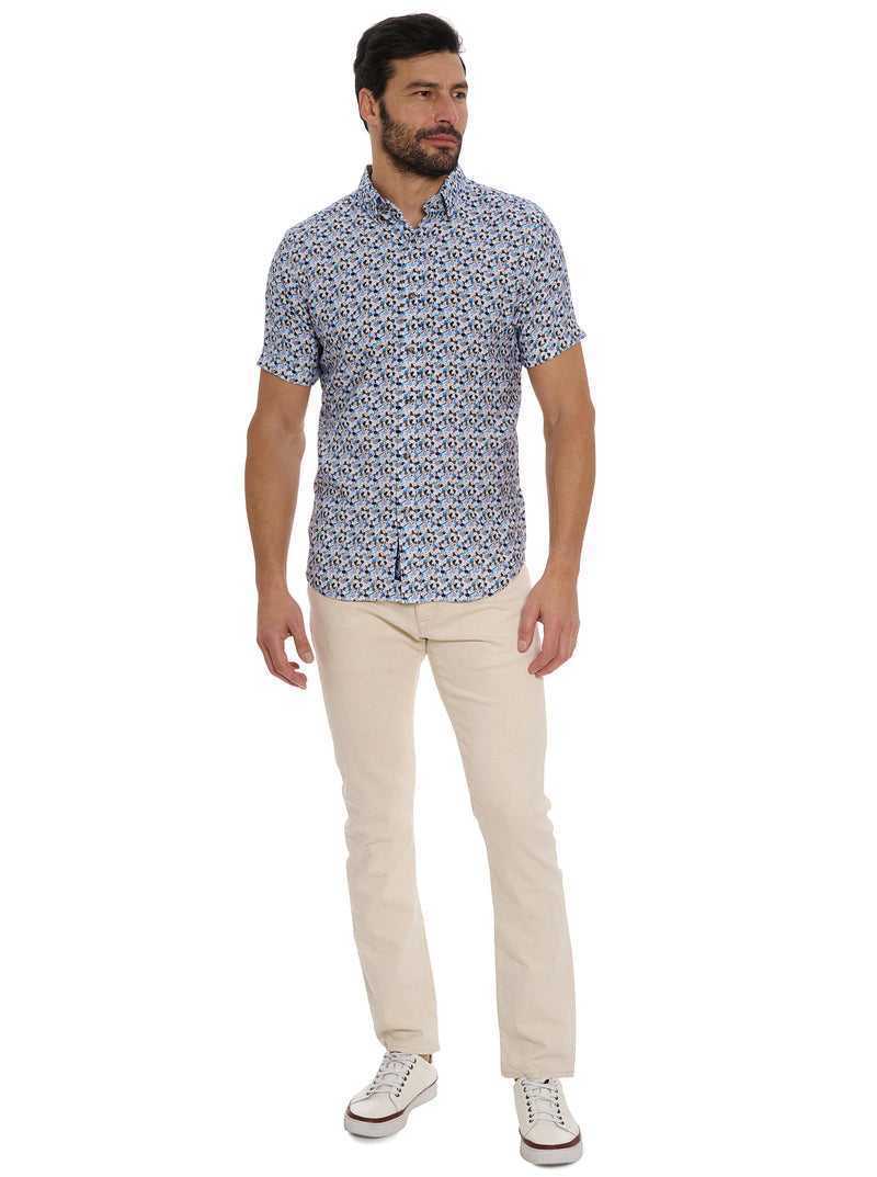 Robert Graham Vance Short Sleeve Button Down Shirt Blue | 83154DBSR