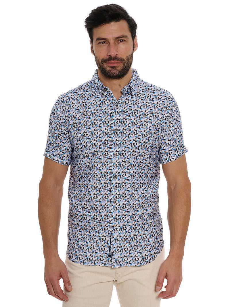 Robert Graham Vance Short Sleeve Button Down Shirt Blue | 83154DBSR